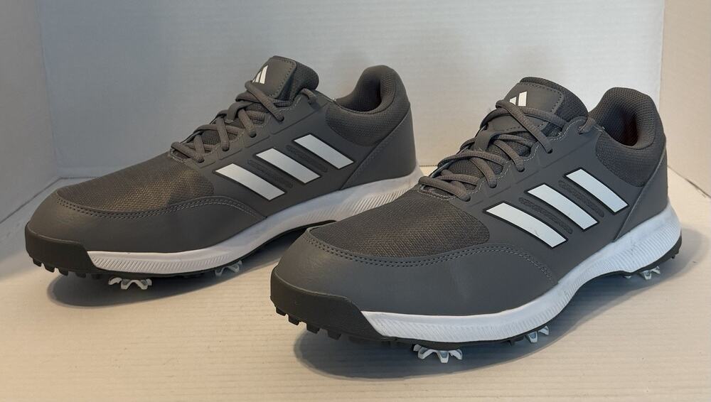 New adidas Tech Response 3.0 Golf Shoe Grey/White/Grey #GV6892 Wide Men 11
